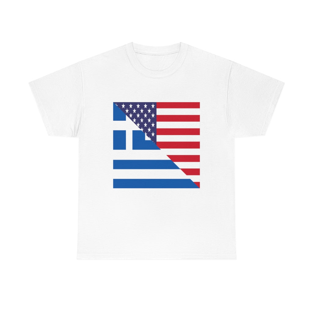 Greek American Flag Tee Shirt | Greece USA Tshirt