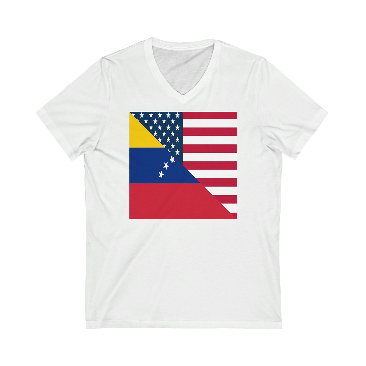 Venezuela American Flag Half Venezuelan USA V-Neck T-Shirt | Unisex Vee Shirt