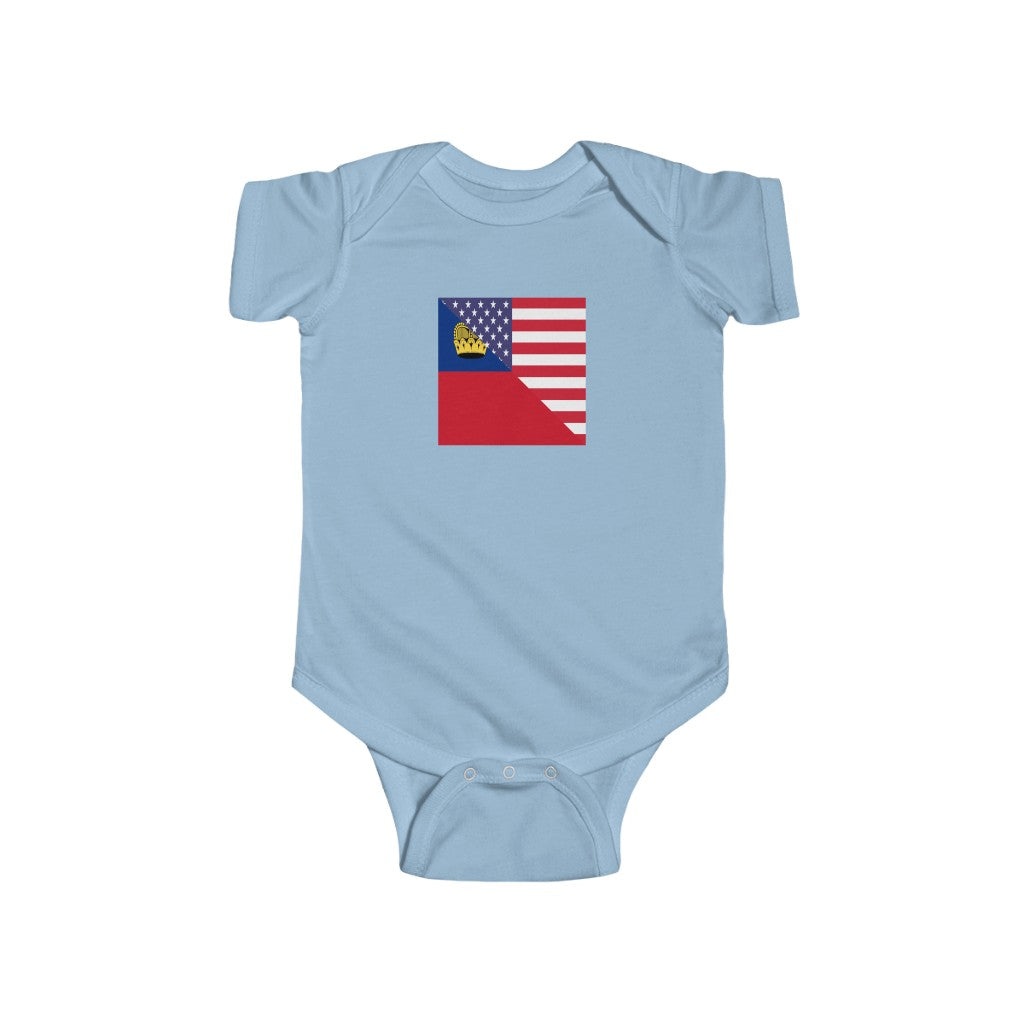 Liechtenstein American Flag Baby Bodysuit | USA Newborn Clothes