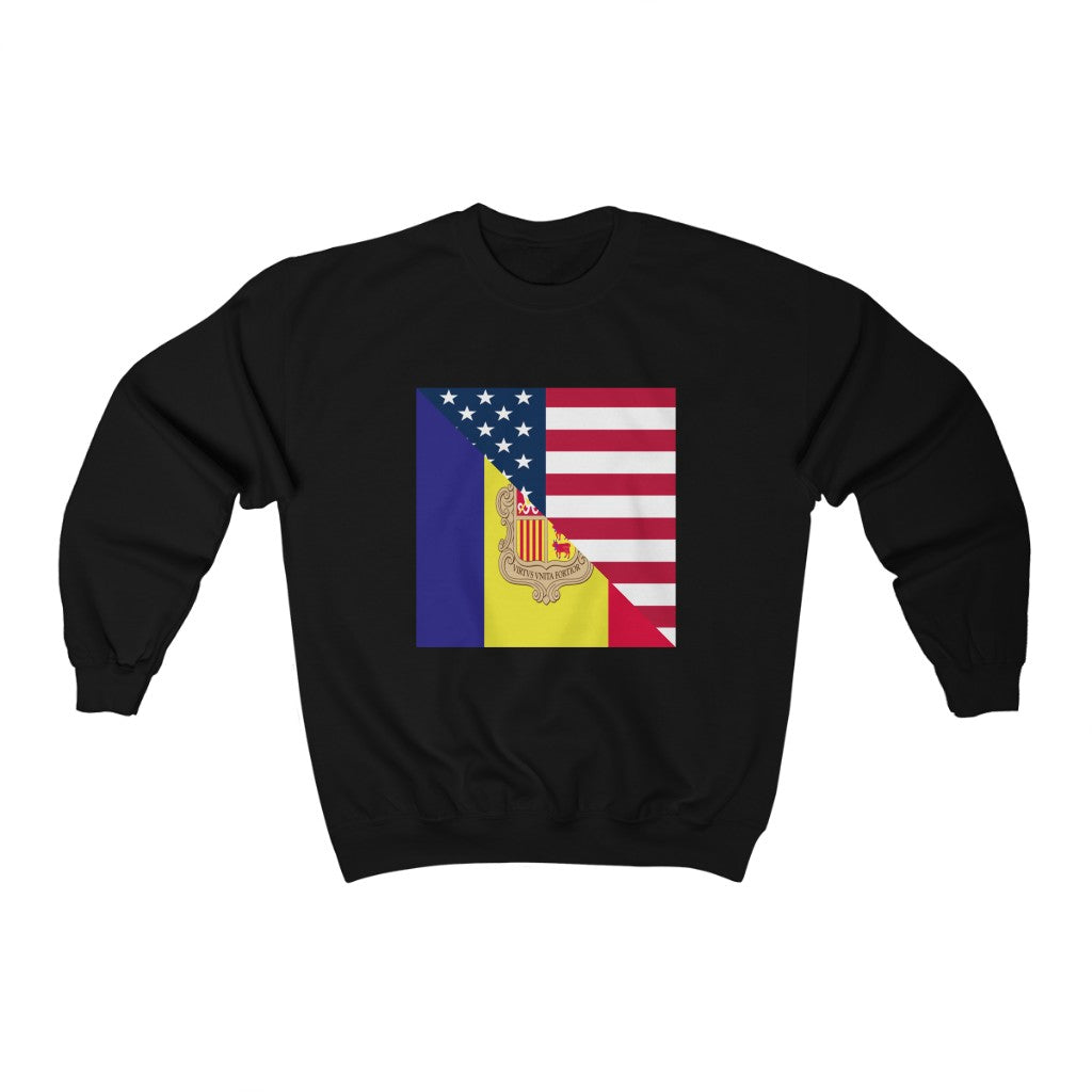 Andorran American Flag Sweatshirt | Unisex Andorra USA Pullover