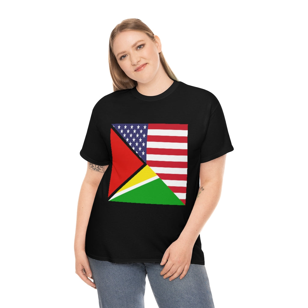 Guyanese American Flag Tee Shirt | Unisex Guyana USA Tshirt