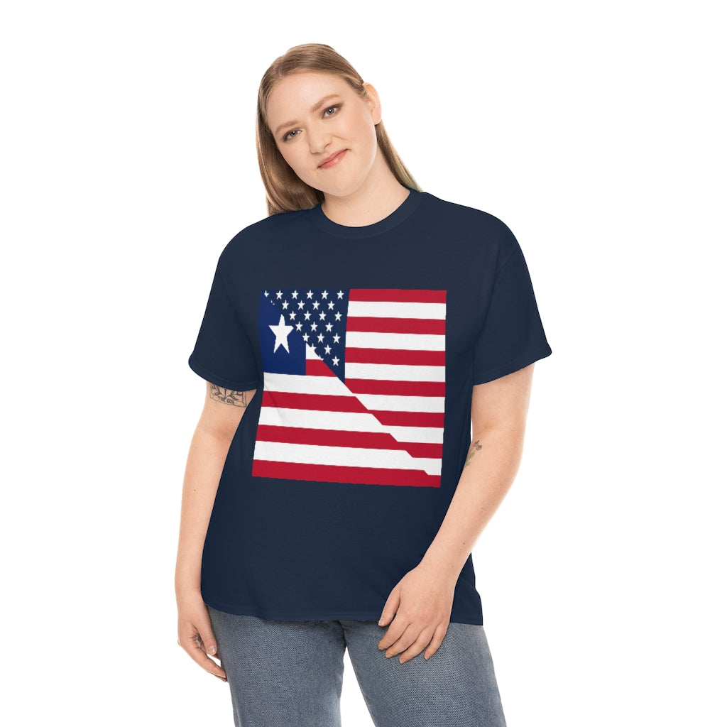 Liberian American Flag Tee Shirt | Unisex Liberia USA Tshirt