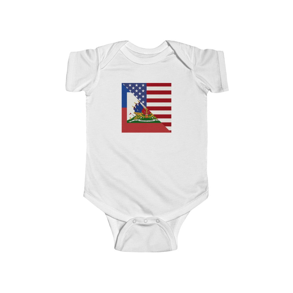 Haitian-American Flag Baby Bodysuit | Haiti USA Baby Girl Boy