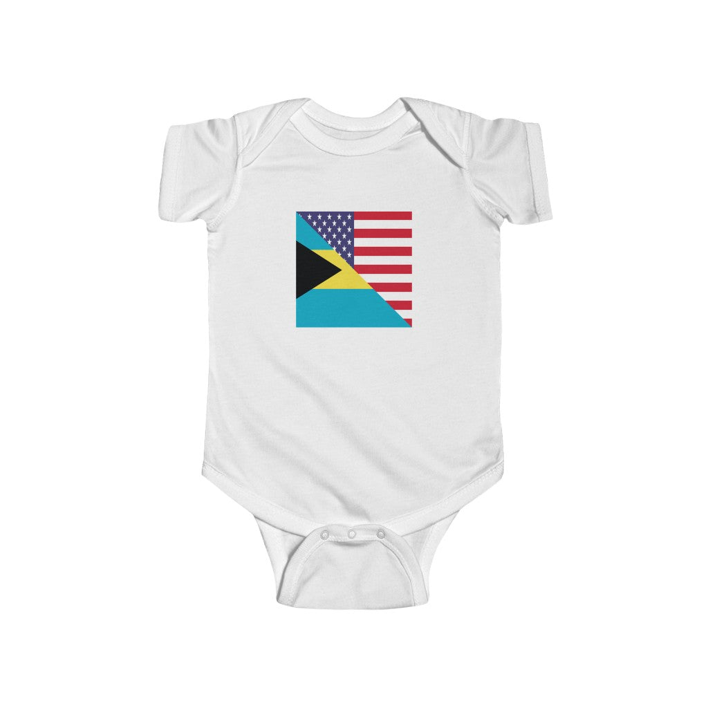 Bahamas American Flag Baby Bodysuit | Bahamian USA Newborn