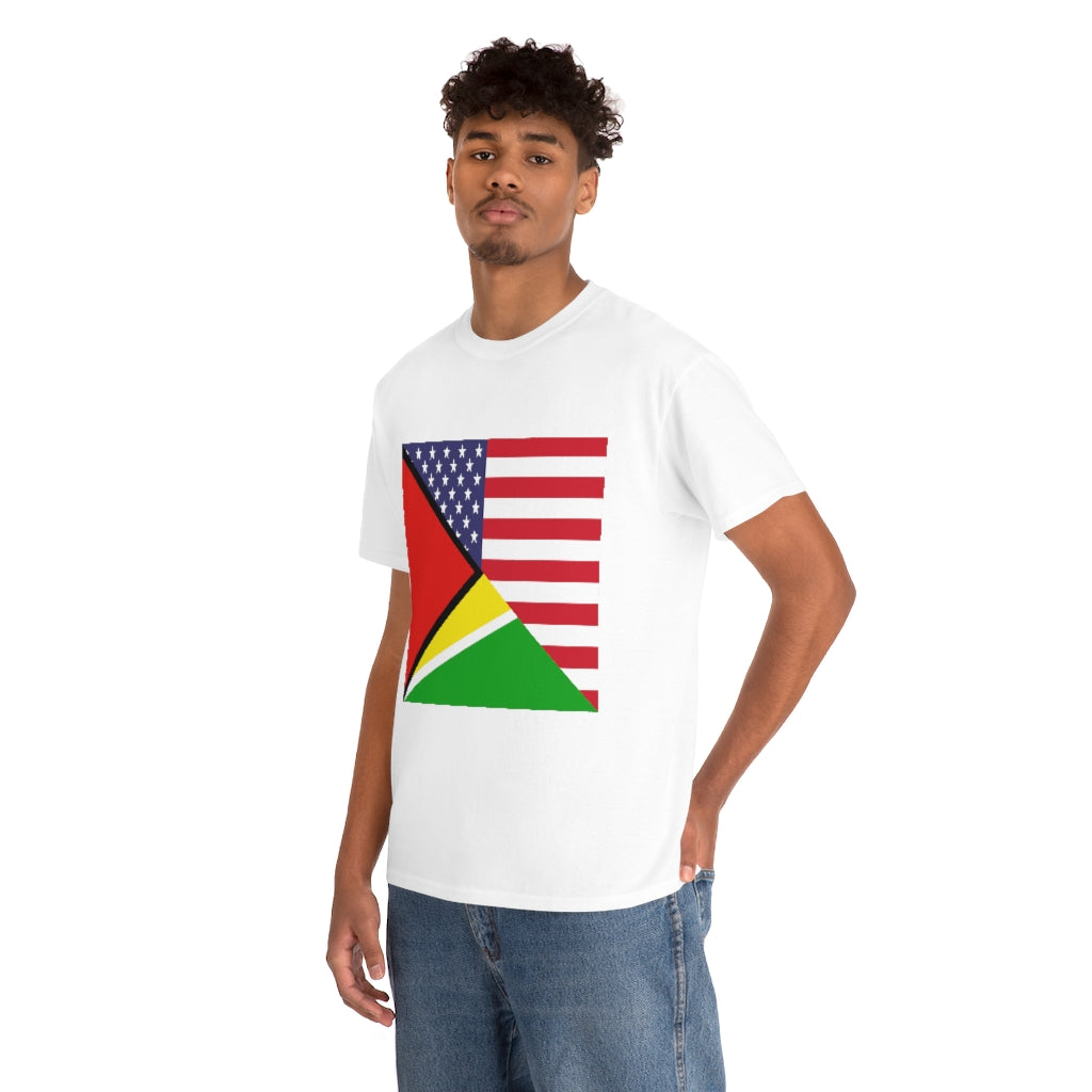 Guyanese American Flag Tee Shirt | Unisex Guyana USA Tshirt