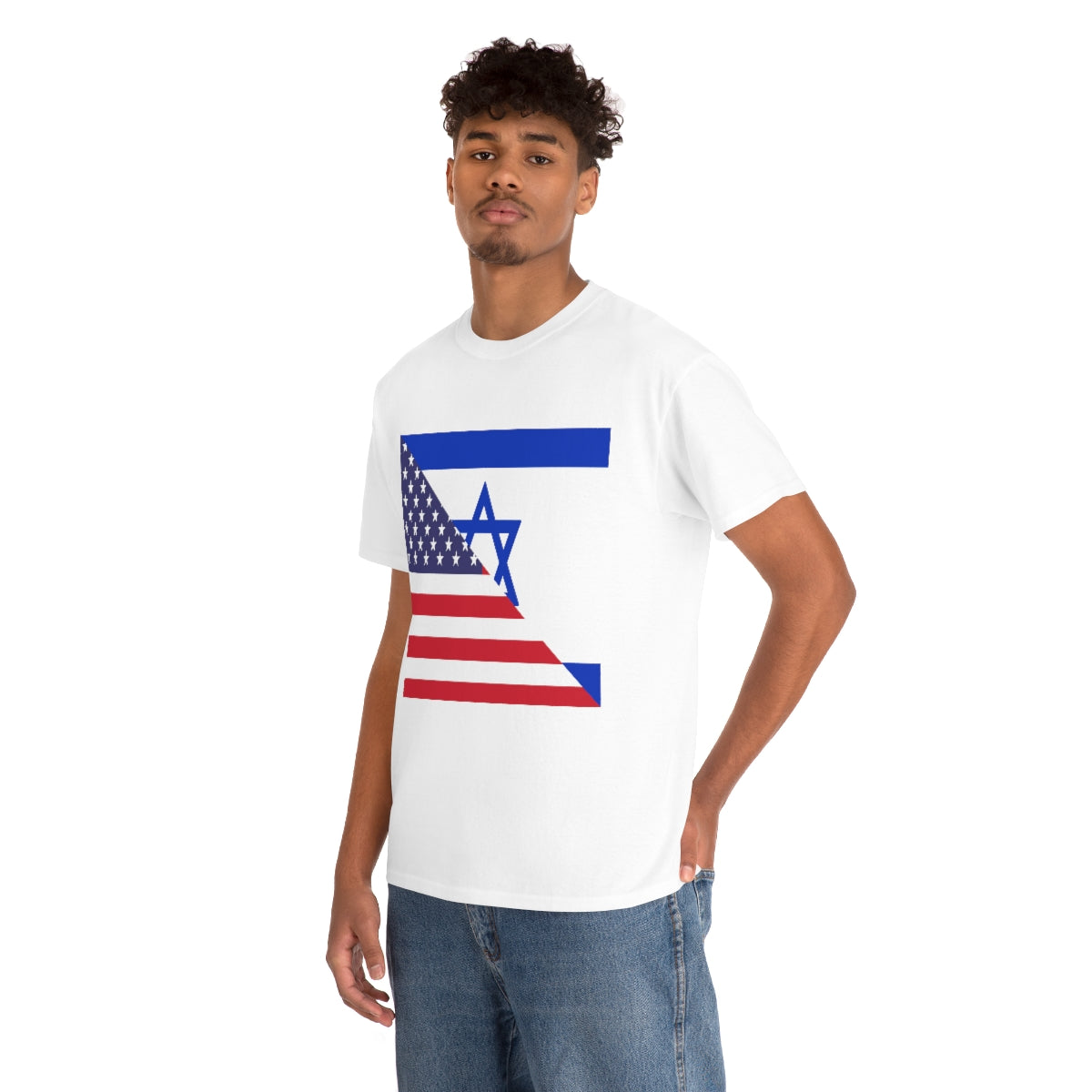 Israel American Flag Half Israeli USA T-Shirt | Unisex Tee Shirt