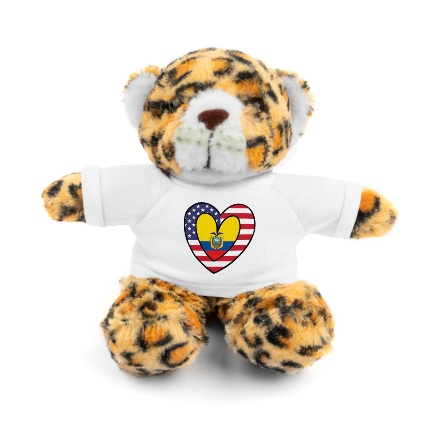 Ecuadorian American Valentines Day Gift Stuffed Animal | Ecuador USA Flag Toy