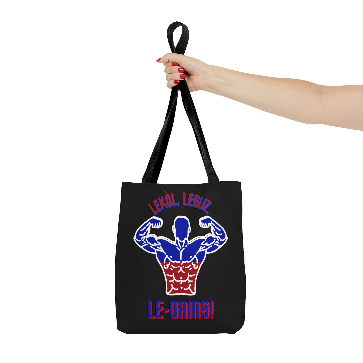 Lekol, Legliz, Le-Gains! | Haitian Gym Saying Tote Bag | Shoulder Bag