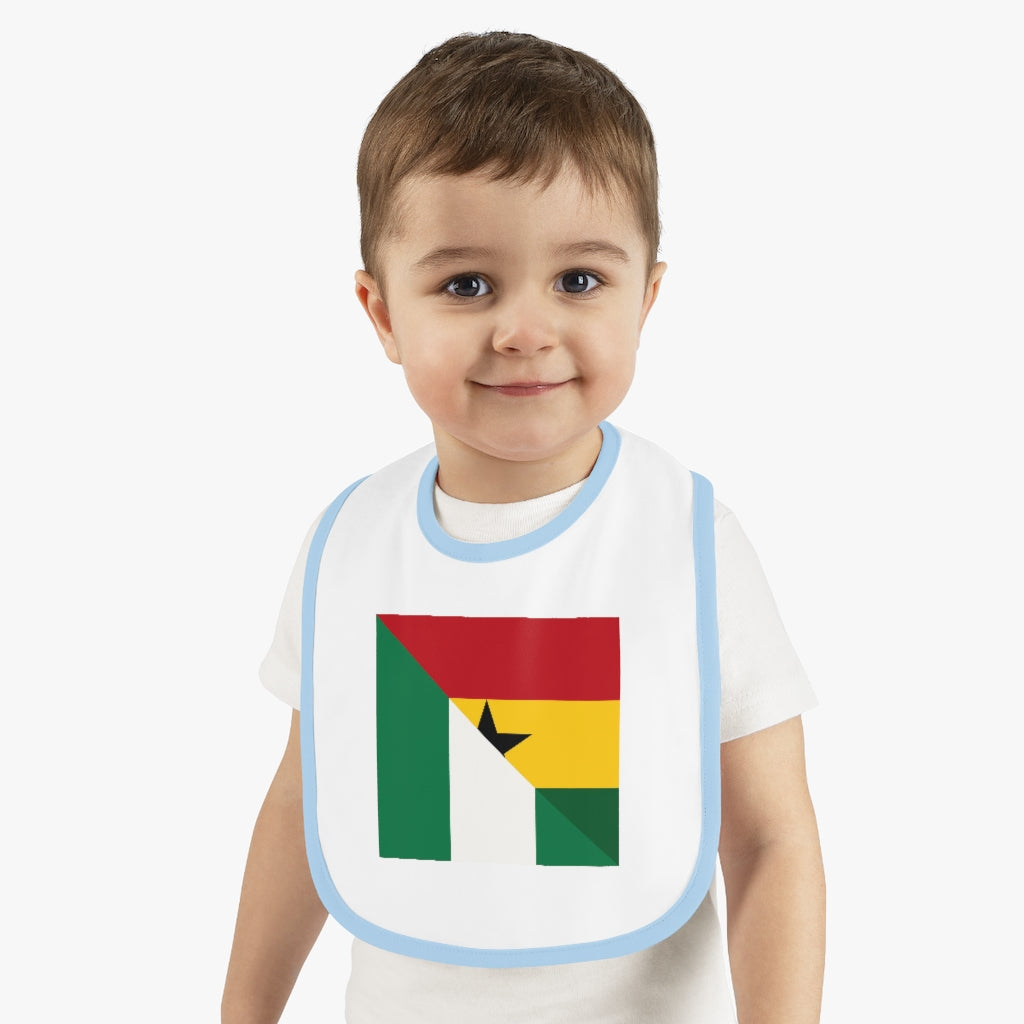 Nigerian Ghanaian Flag Baby Bib | Nigeria Ghana Newborn