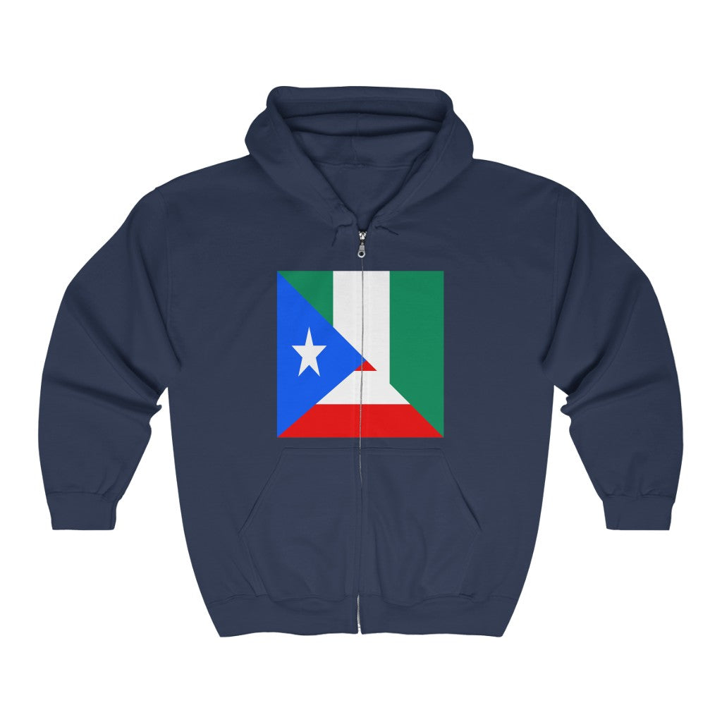 Nigerian Puerto Rican Flag Nigeria PR Zip Hoodie | Hooded Sweatshirt