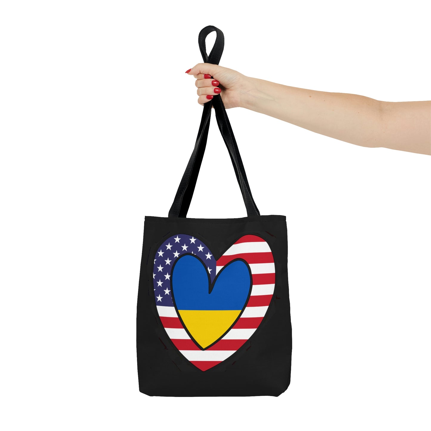 American Ukrainian Flag Inner Heart USA Ukraine  Tote Bag | Shoulder Bag