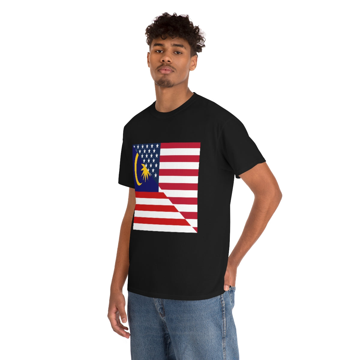 Malaysia American Flag Half Malaysian USA  T-Shirt | Unisex Tee Shirt