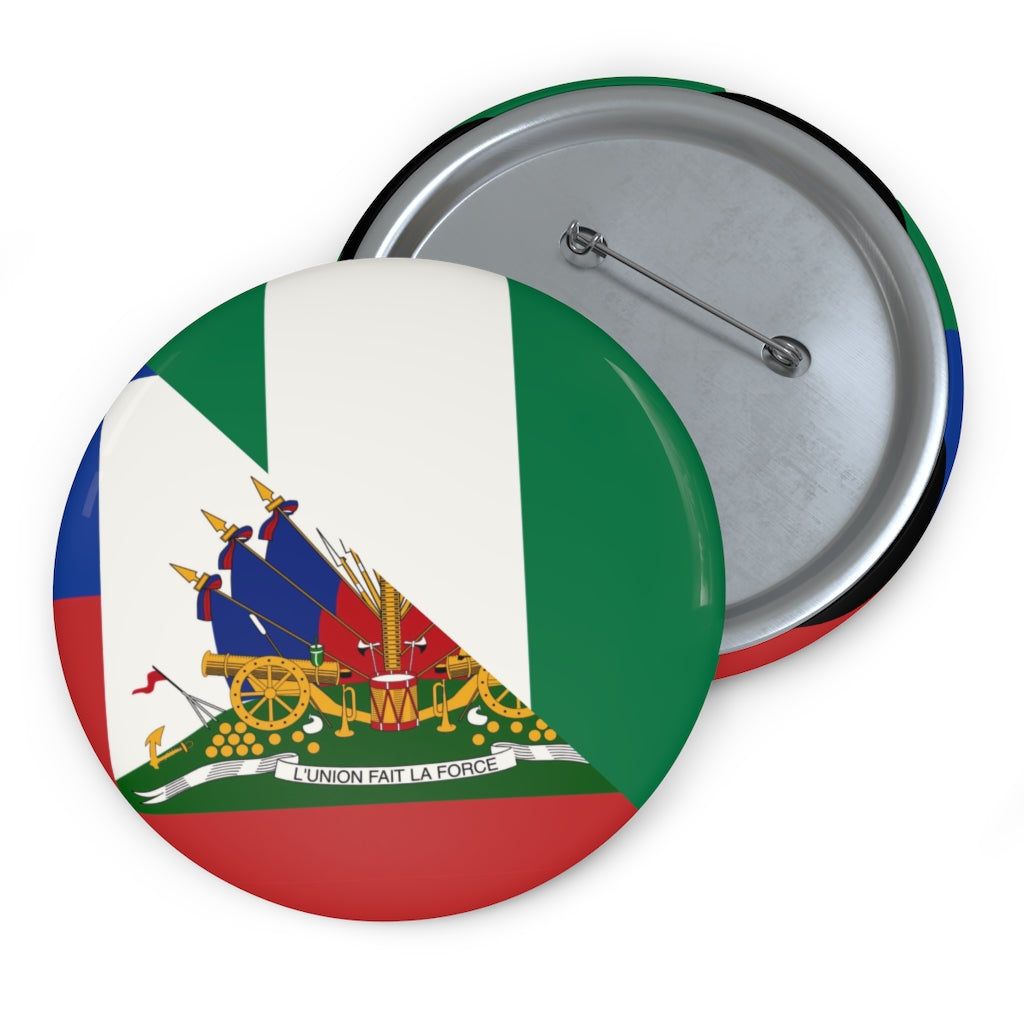 Haitian Nigerian Flag Pin Button | Haiti Nigeria Naija