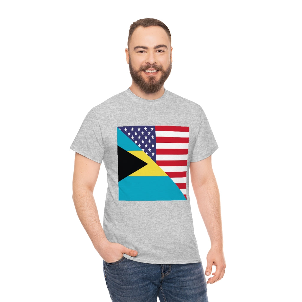 Bahamian American Flag Tee Shirt | Bahamas USA Tshirt