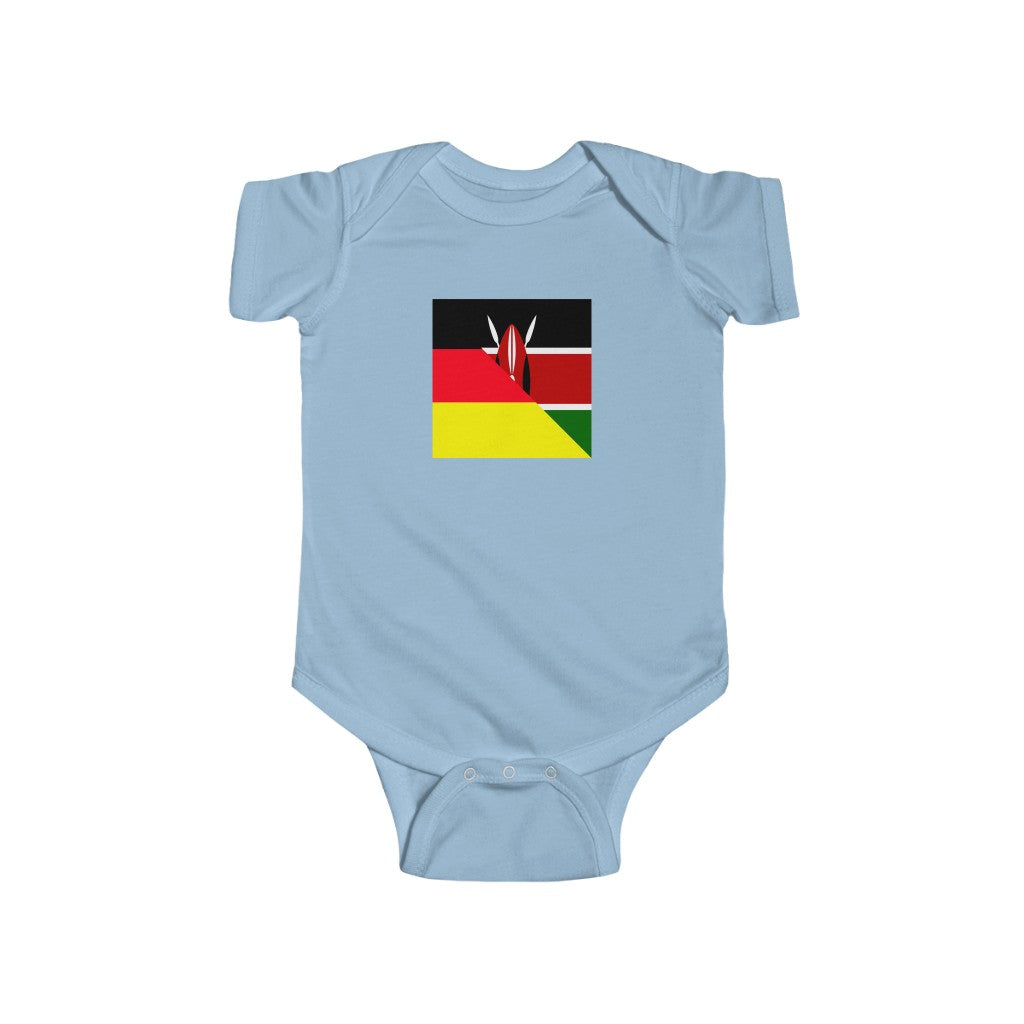 Kenyan German Flag Baby Bodysuit | Kenya Germany Newborn Boy Girl