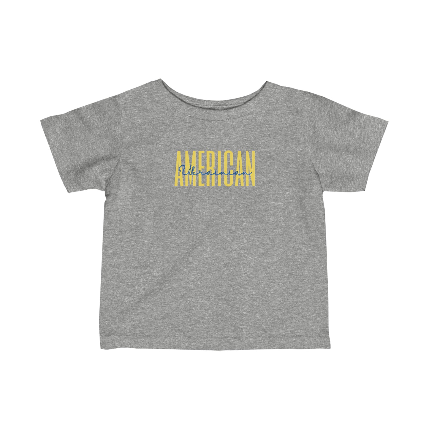 Infant Ukrainian American Flag Ukraine Color Text Toddler Tee Shirt