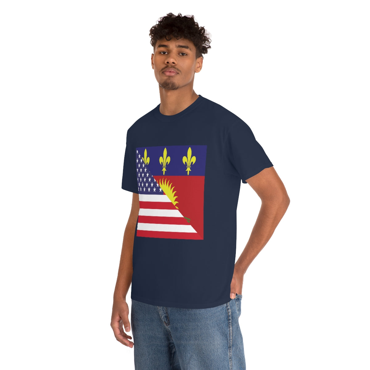 Guadeloupe American Flag Half Guadeloupean USA T-Shirt | Unisex Tee Shirt