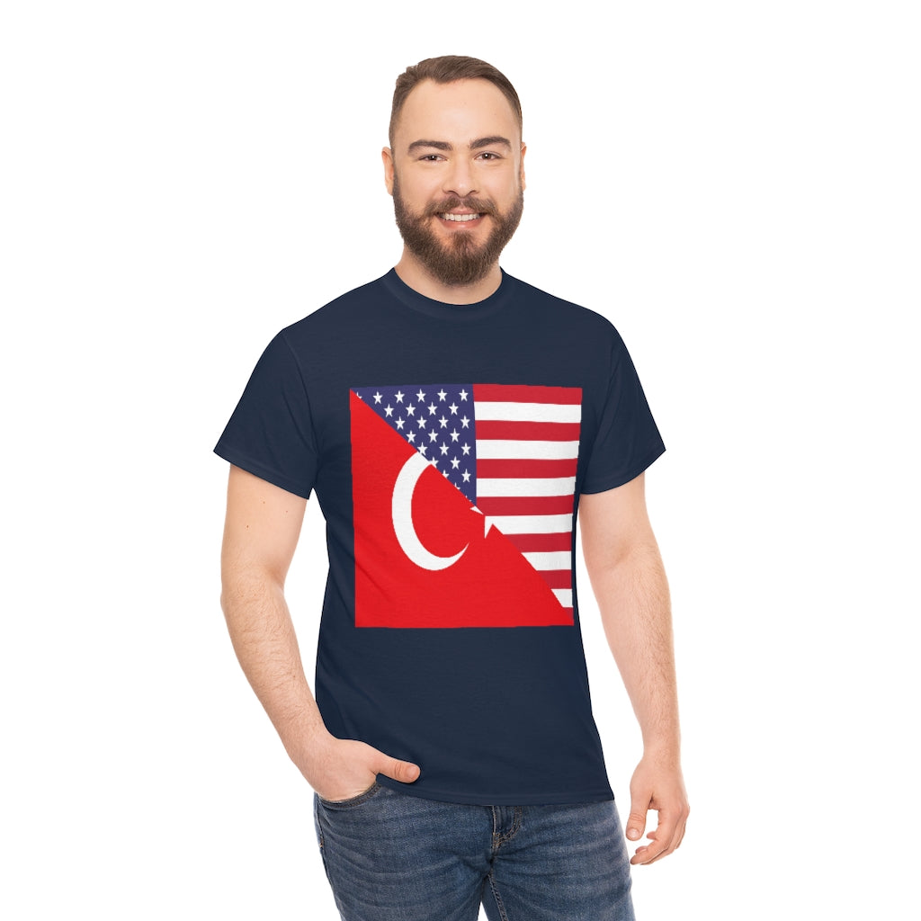 Turks American Flag Tee Shirt | Unisex Turkey USA Tshirt