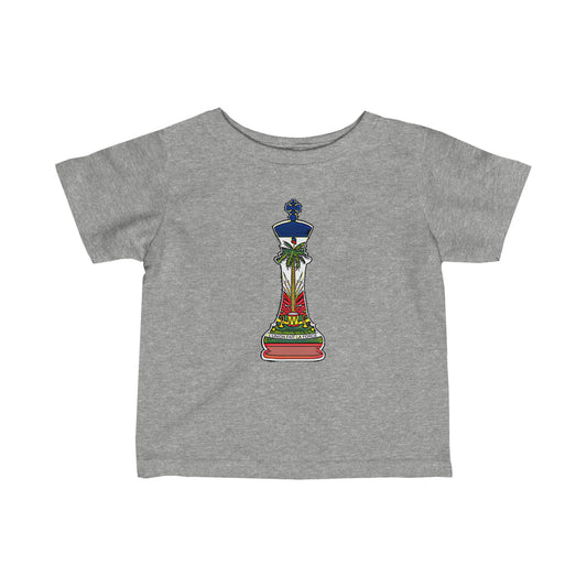 Infant Haitian King Chess Piece | Kingdom Haiti Flag Royalty Toddler Tee Shirt