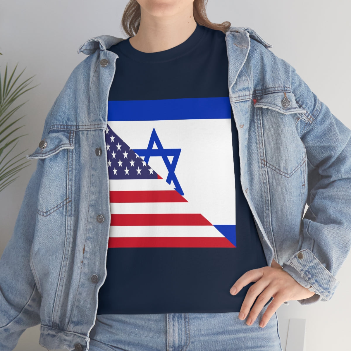 Israel American Flag Half Israeli USA T-Shirt | Unisex Tee Shirt