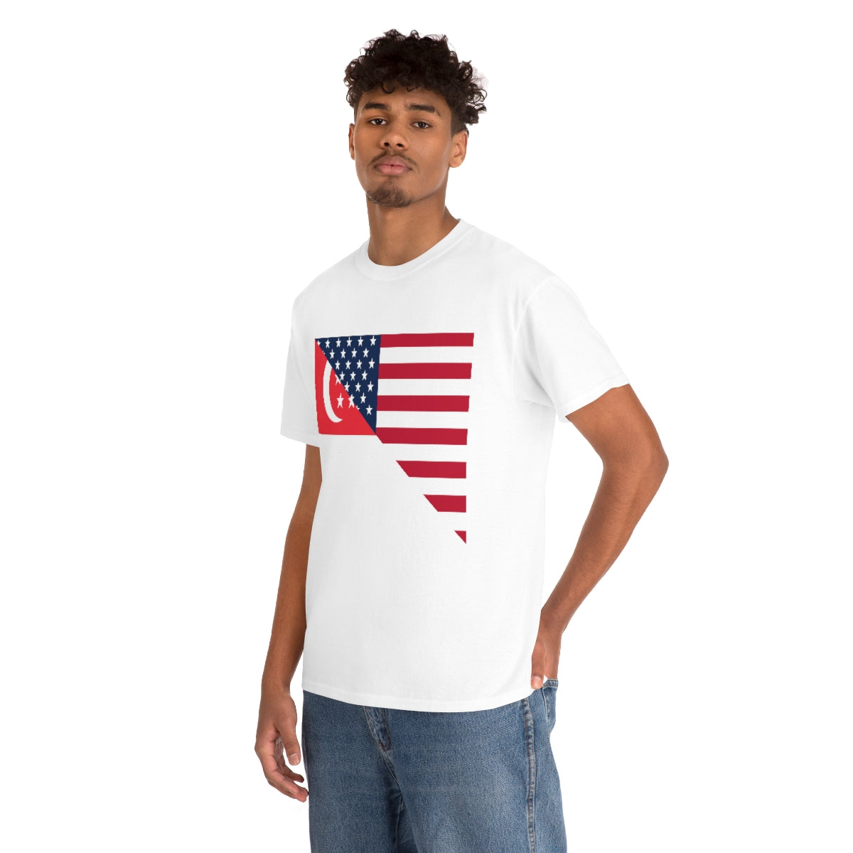 Singapore American Flag Half Singaporean USA T-Shirt | Unisex Tee Shirt