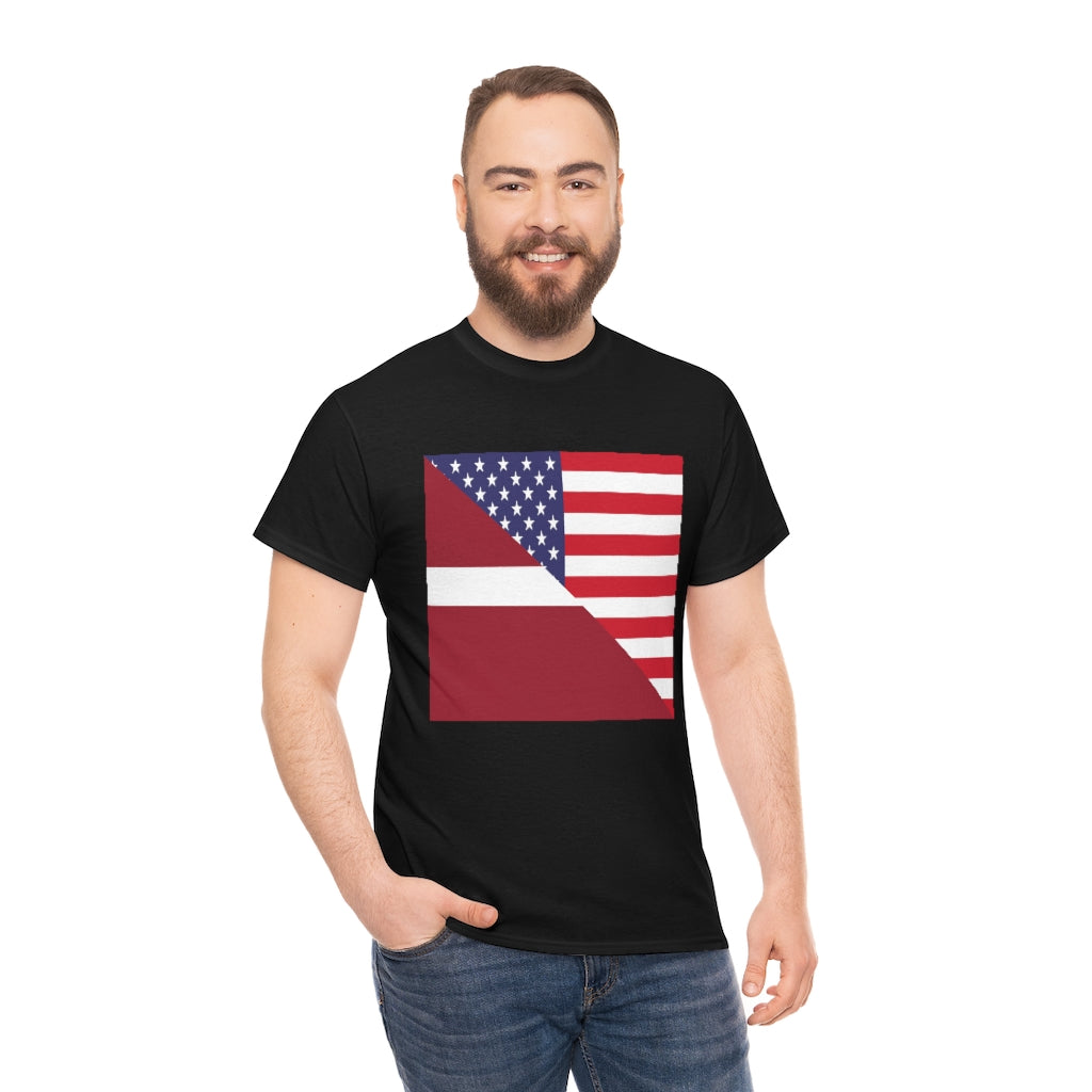 Latvian American Flag Tshirt | Unisex Latvia USA Men Women Shirt