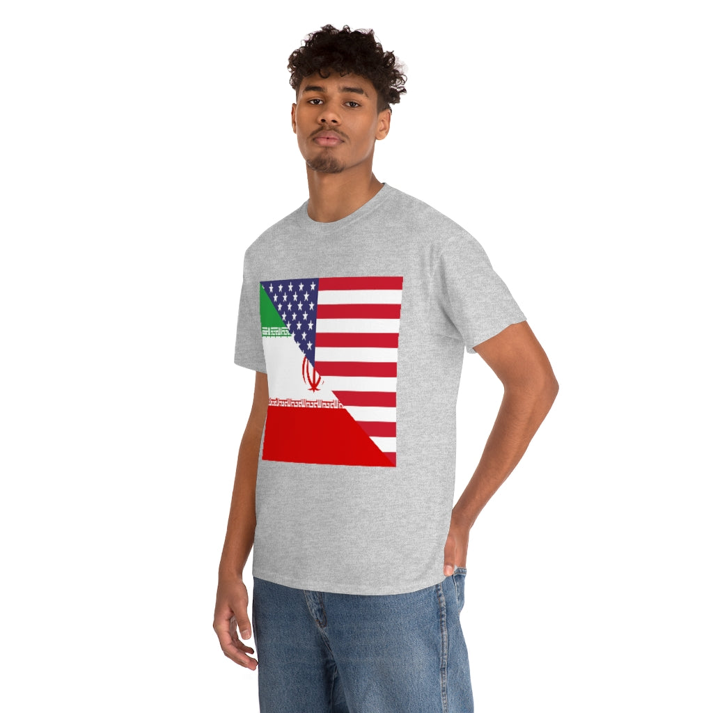 Iran American Flag Tee Shirt | Unisex Iranian USA Tshirt