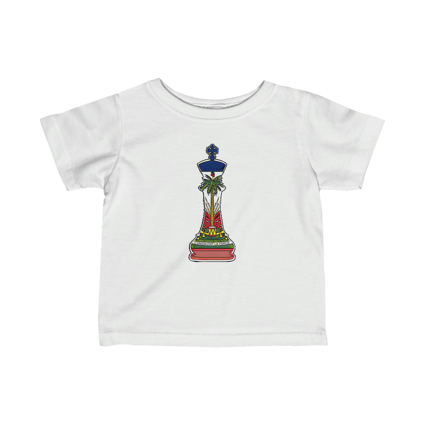 Infant Haitian King Chess Piece | Kingdom Haiti Flag Royalty Toddler Tee Shirt