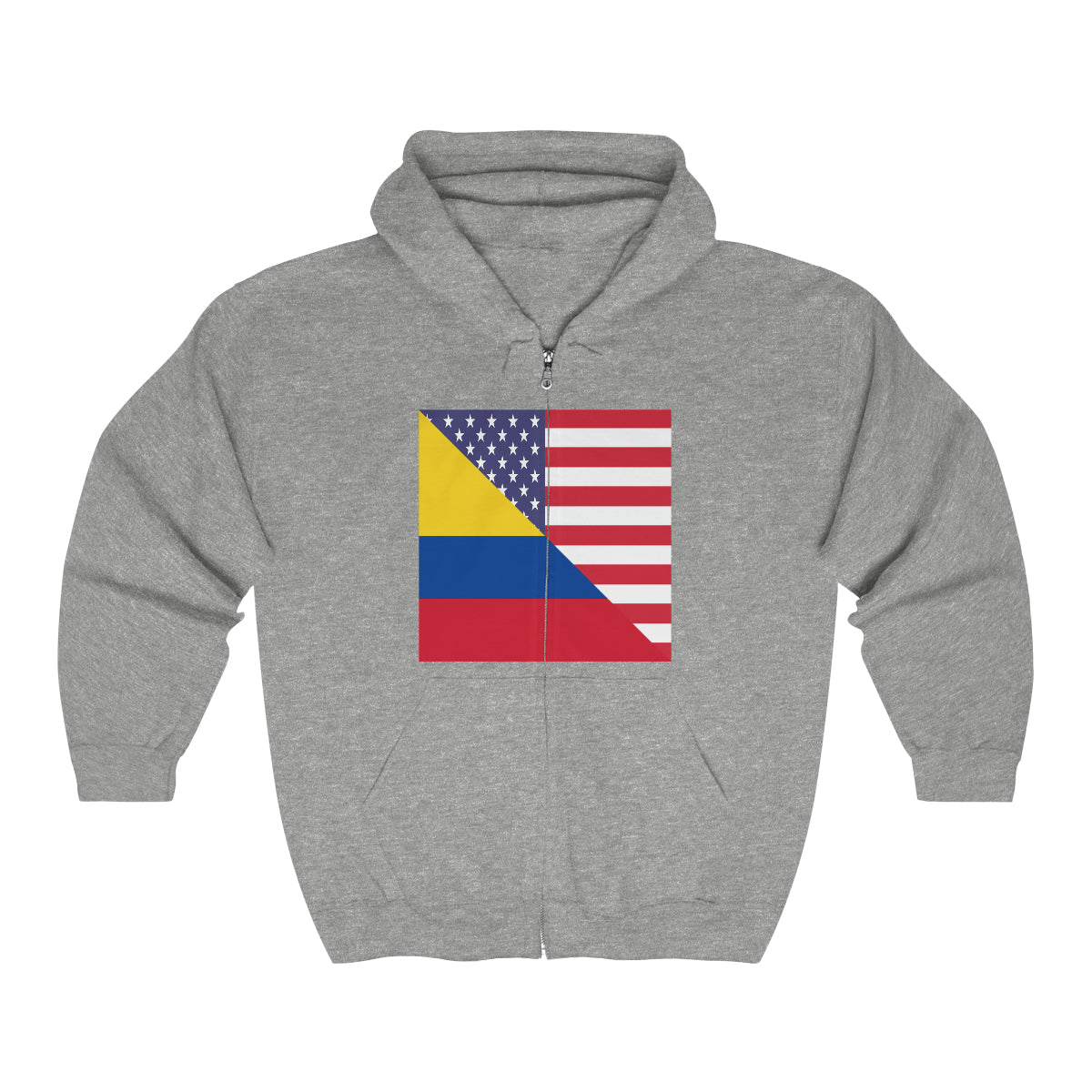 Colombian American Flag Colombia USA Zip Hoodie | Hooded Sweatshirt