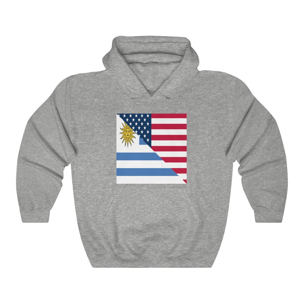 Uruguayan American Flag Hoodie  | Unisex Half Uruguay USA Pullover