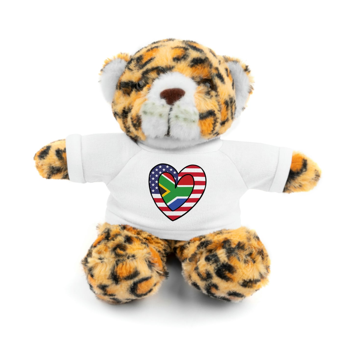 South African American Valentines Day Gift Stuffed Animal | SA USA Flag Toy