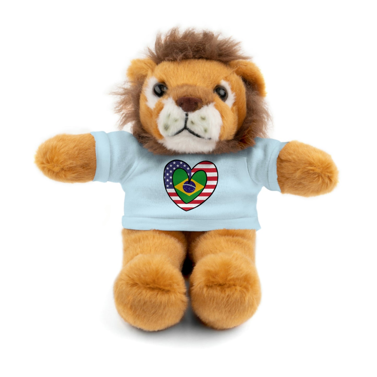 Brazilian American Valentines Day Gift Stuffed Animal |  Brazil USA Flag Toy