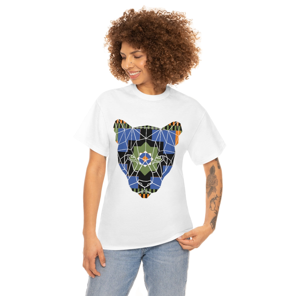 Kente Panther Shirt | Unisex African Tribal Lion T-Shirt