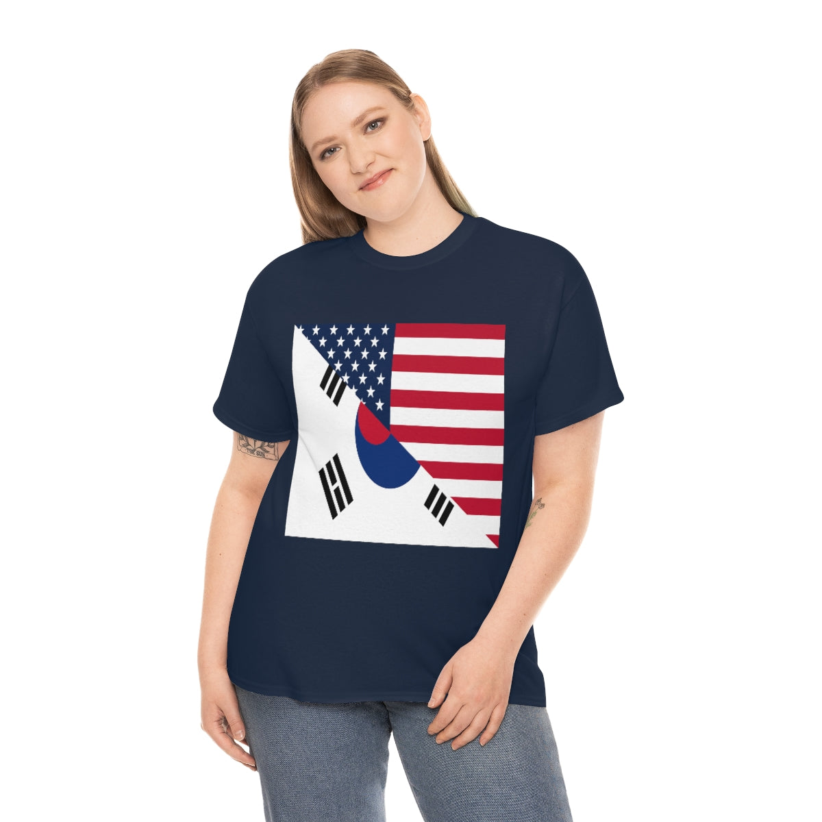 South Korean American Flag Half South Korea USA T-Shirt | Unisex Tee Shirt