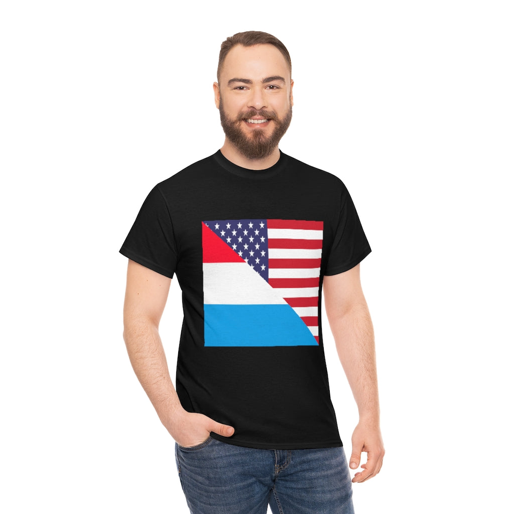 Luxembourg American Flag Unisex Tee Shirt | Luxembourger Tshirt