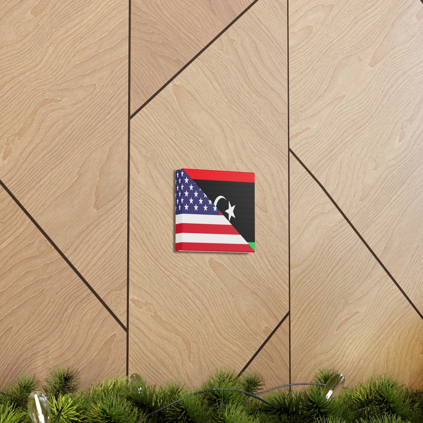 Libya American Flag Libyan USA Canvas Gallery Wraps | Wall Art