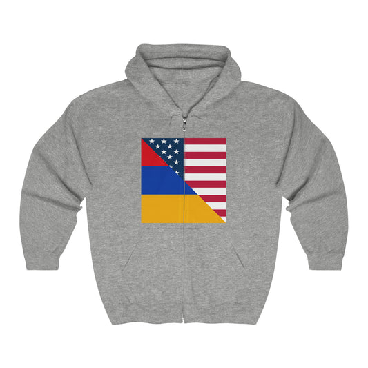 Armenian American Flag Armenia USA Zip Hoodie | Hooded Sweatshirt