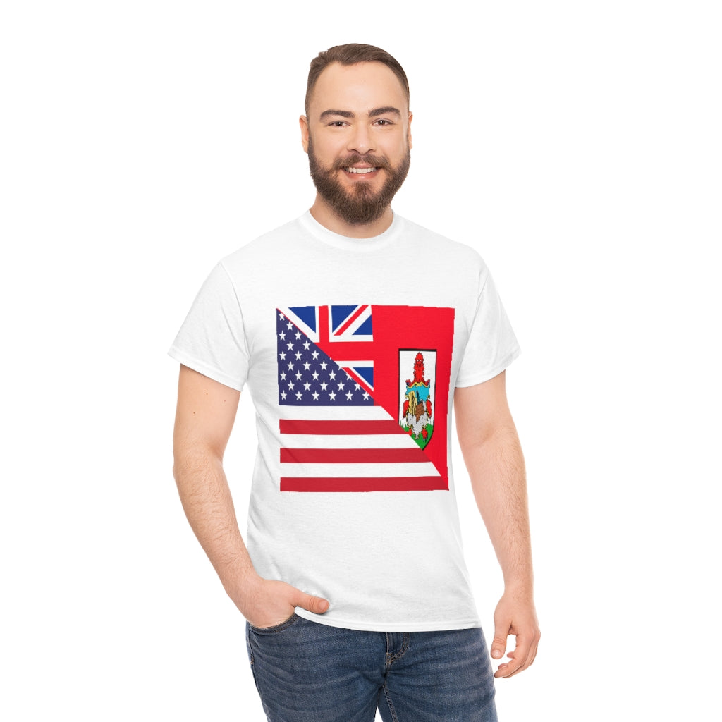 Bermudan American Flag Tee Shirt | Bermuda USA Tshirt