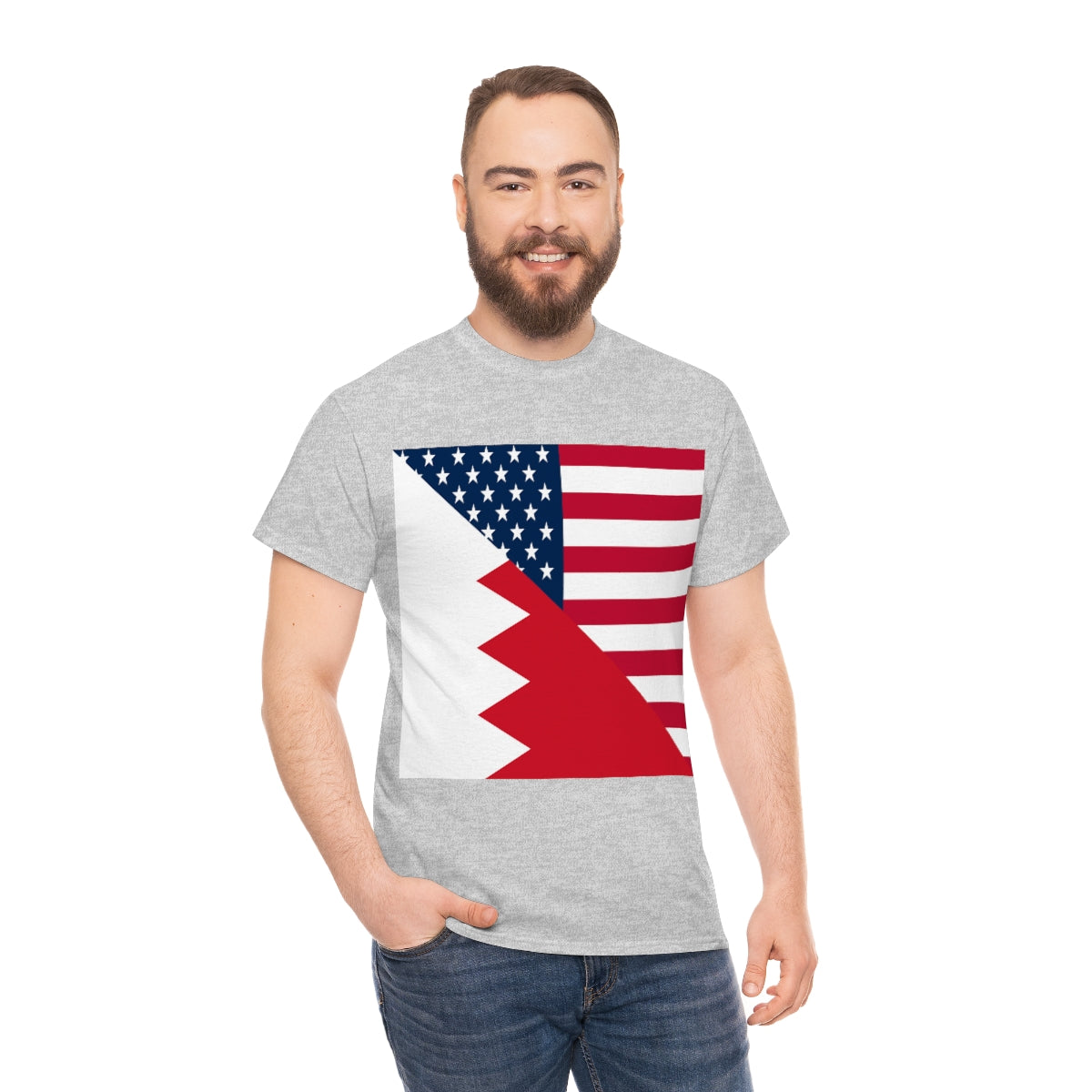 Bahrain American Flag Half Bahraini USA T-Shirt | Unisex Tee Shirt