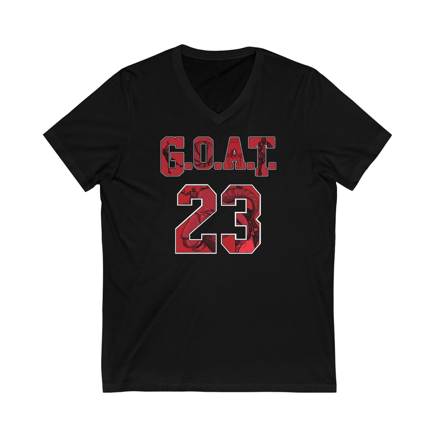 GOAT 23 | Chicago Basketball G.O.A.T. V-Neck T-Shirt | Unisex Vee Shirt