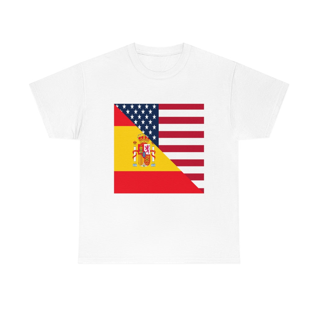 Spain American Flag Tee Shirt | Unisex Spanish USA Tshirt