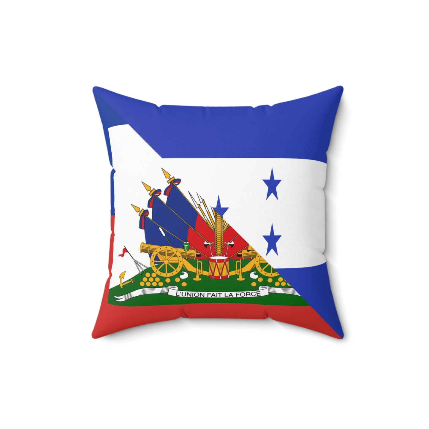 Haitian Honduran Half Haiti Honduras Flag Spun Polyester Square Pillow