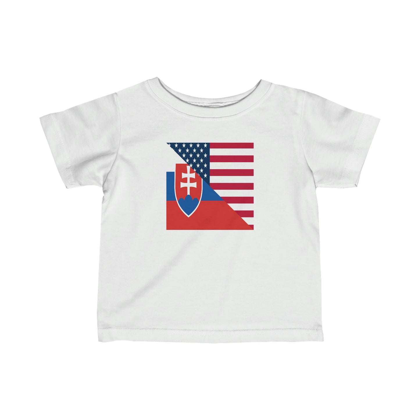 Infant Slovakia American Flag Half Slovakian USA Toddler Tee Shirt