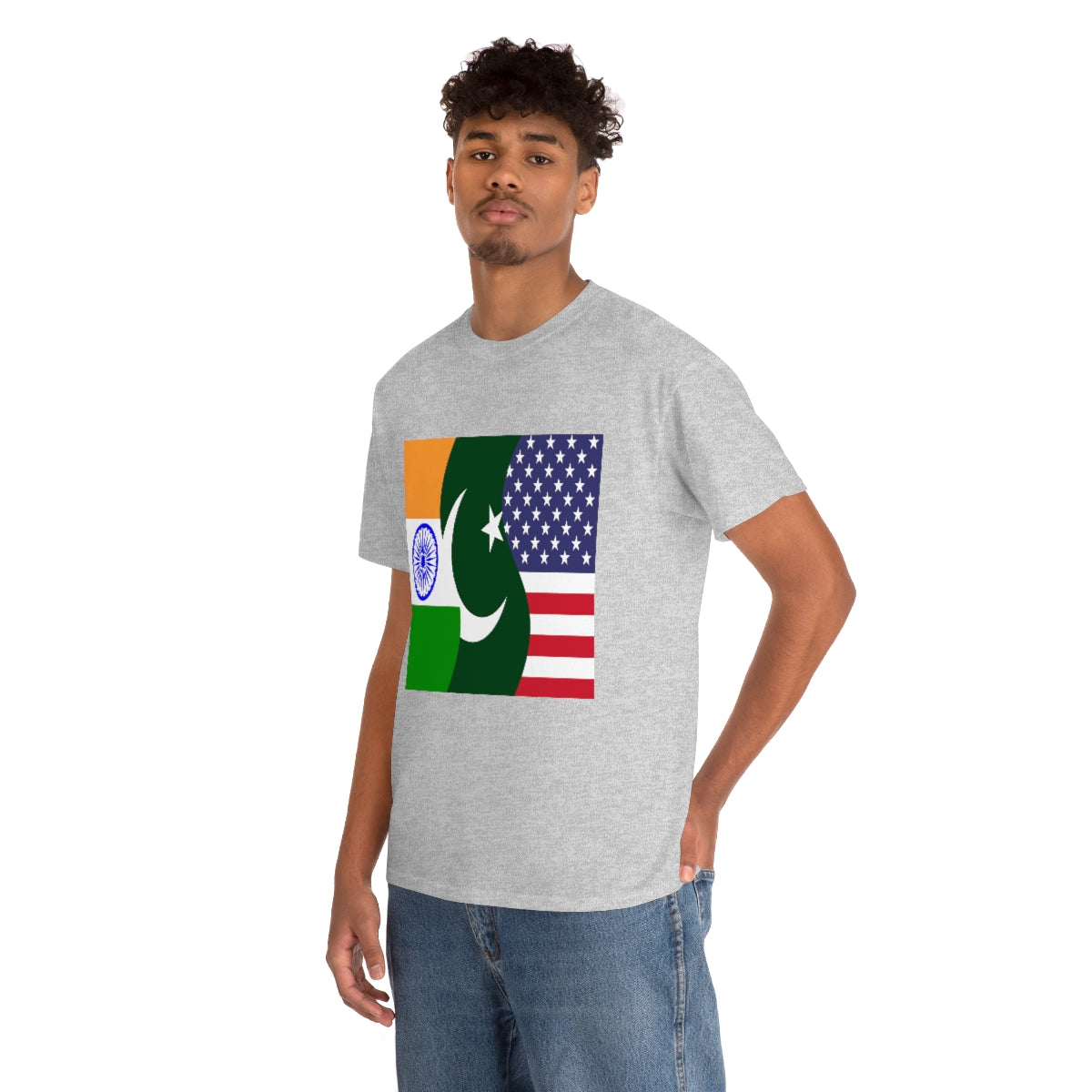 Indian Pakistani American Flag Tee Shirt | Pakistan India USA Tshirt