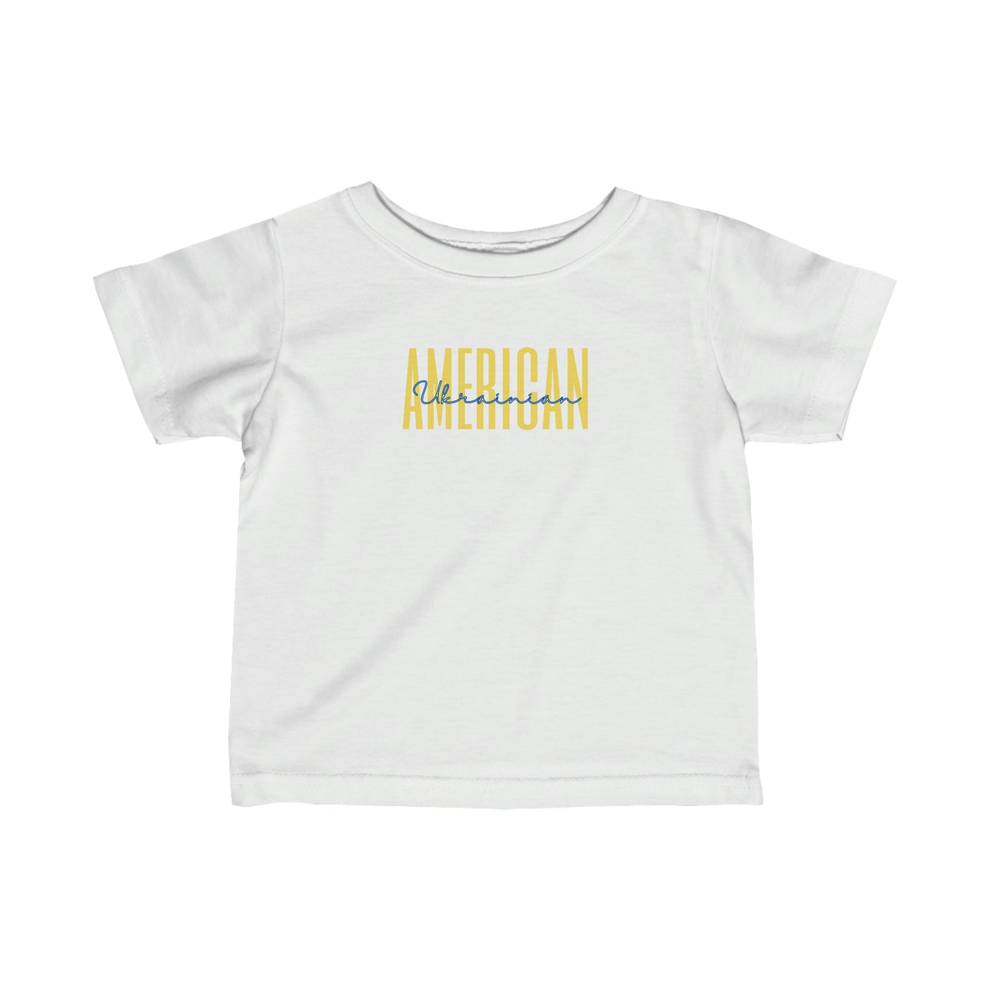 Infant Ukrainian American Flag Ukraine Color Text Toddler Tee Shirt