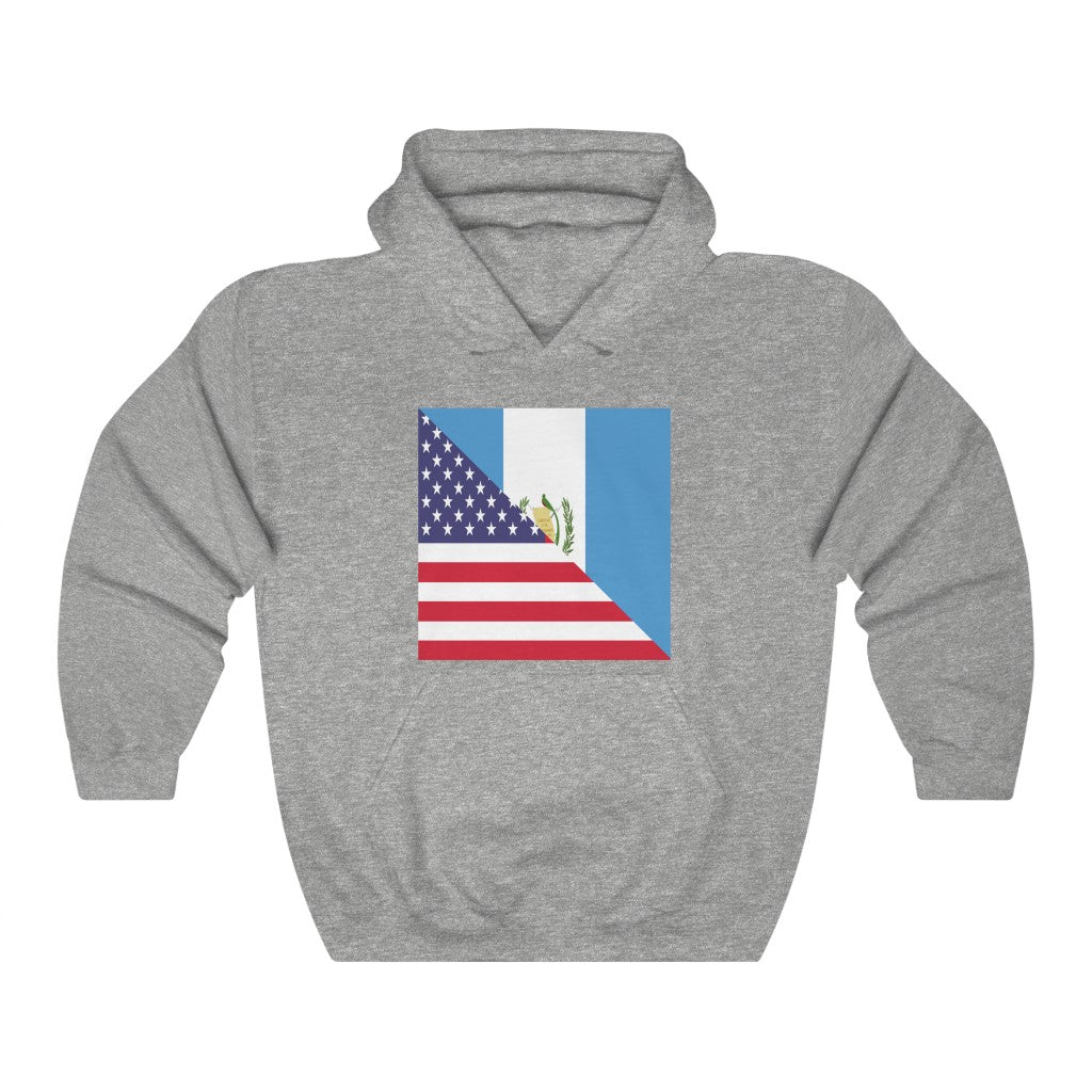 Guatemalan American Flag Hoodie  | Unisex Half Guatemala USA Pullover