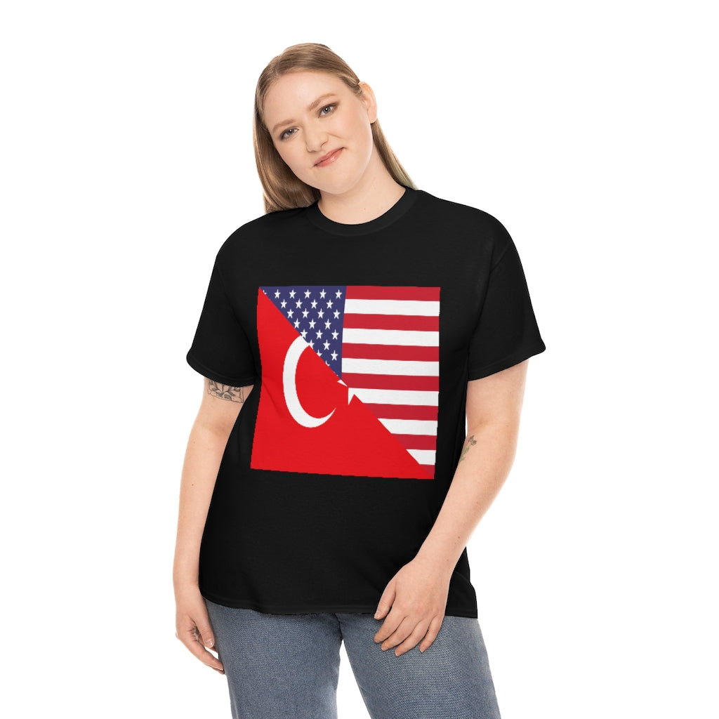 Turks American Flag Tee Shirt | Unisex Turkey USA Tshirt