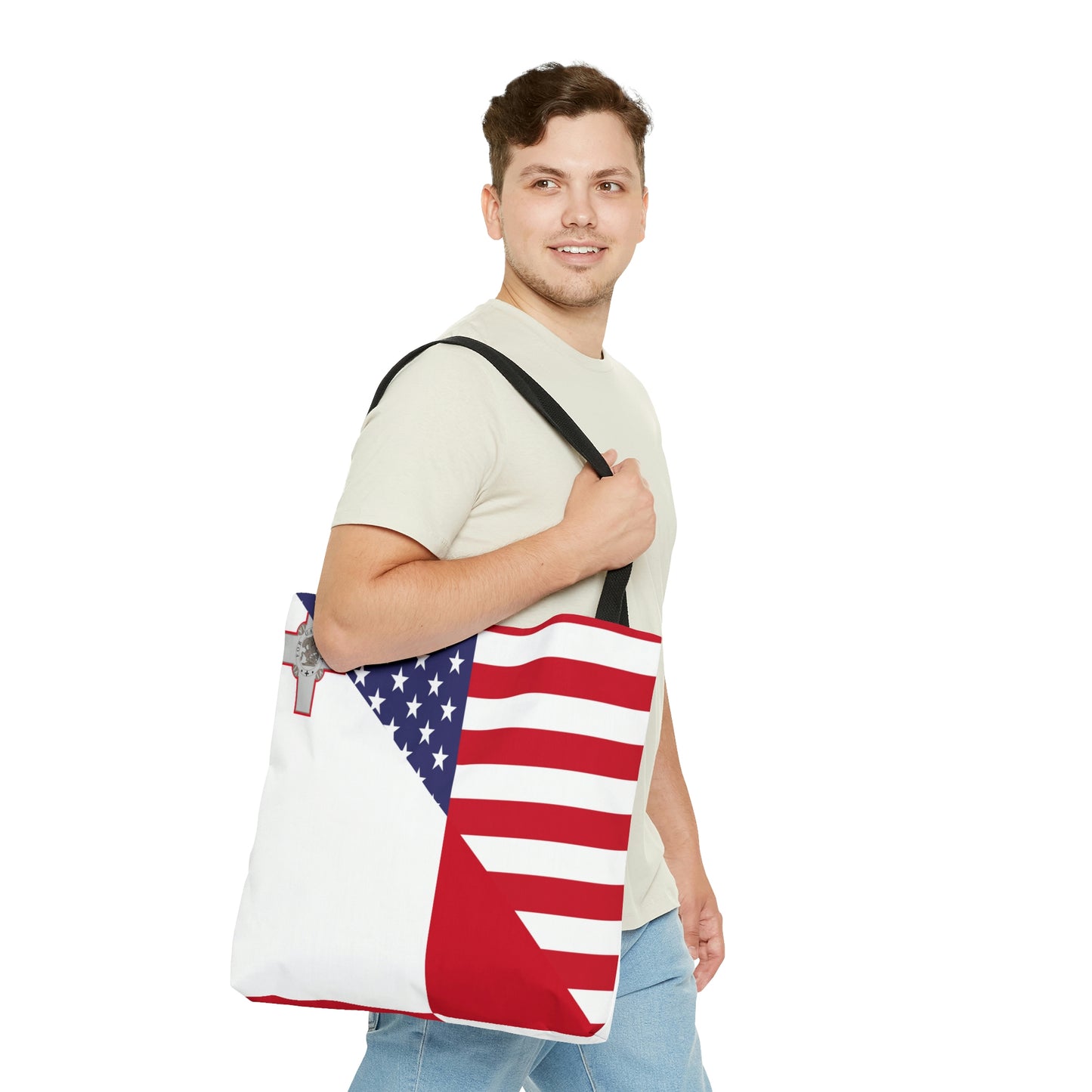 Maltese American Flag Malta USA Tote Bag | Shoulder Bag