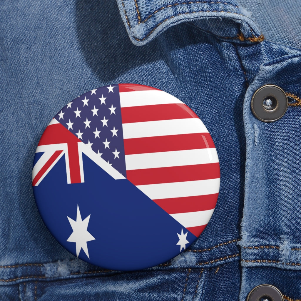 Australian American Flag Pin Button | Australia USA Pins