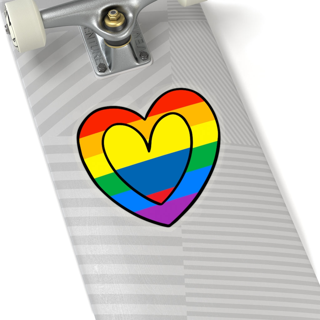 Colombian Pride Rainbow Flag Heart Sticker | Colombia Pride Month Accessory